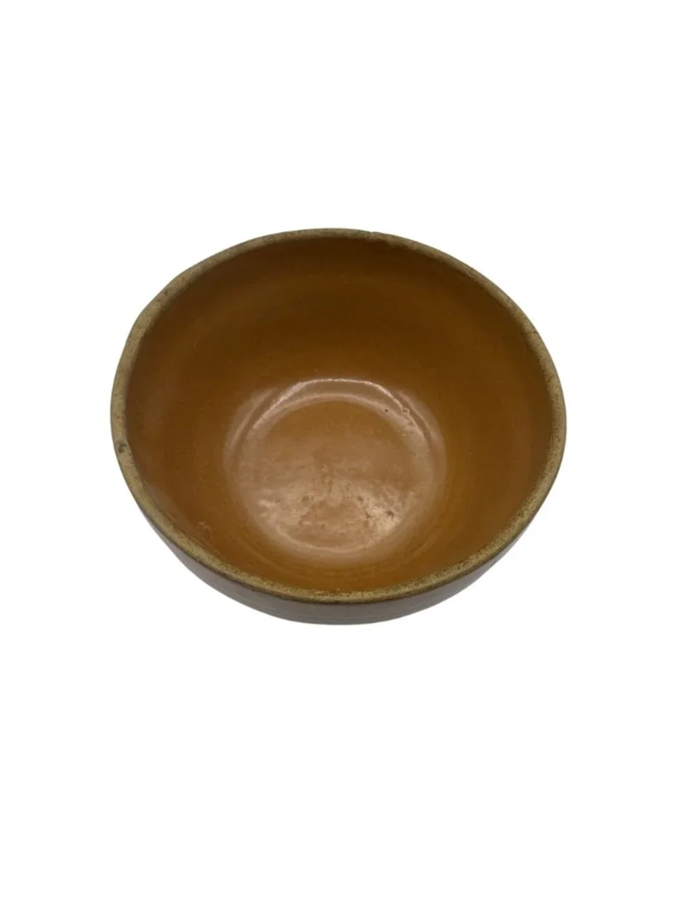 Vintage Handcrafted Ceramic Bowl Brown Glaze Rustic USA